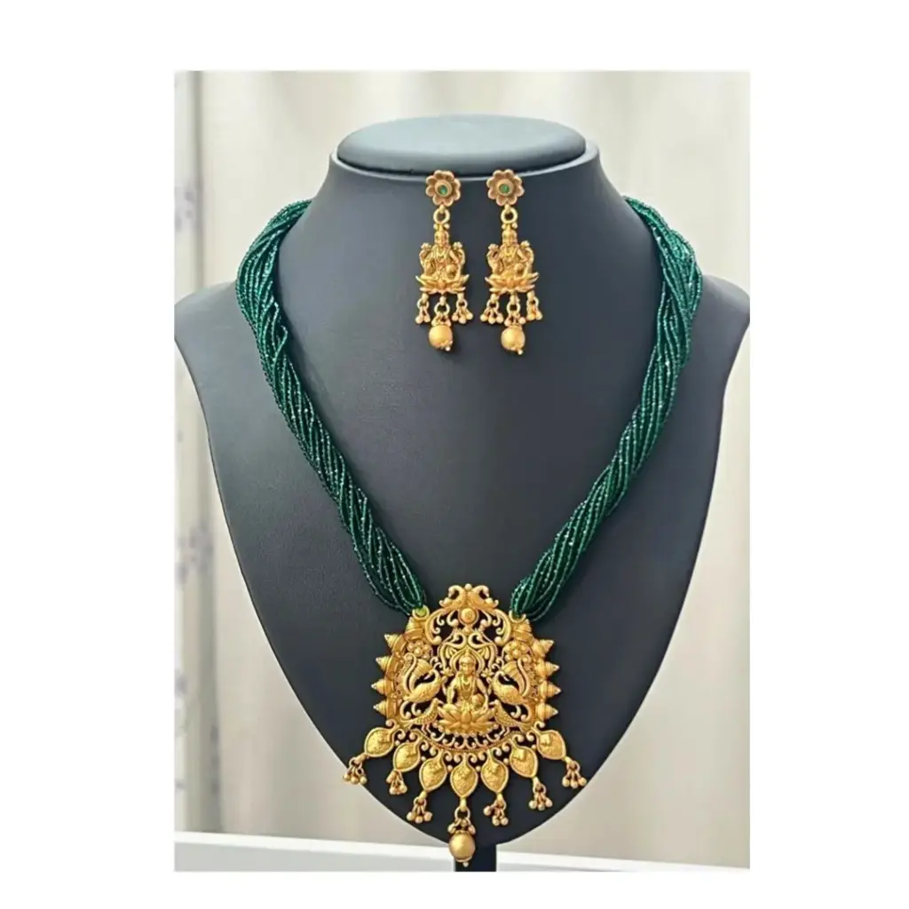 女神款鍍金提拉哈里鑲水寶石首飾