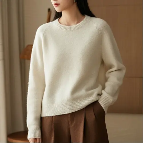 寬鬆圓領針織上衣