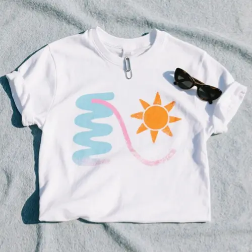 印花短袖 T 恤上衣