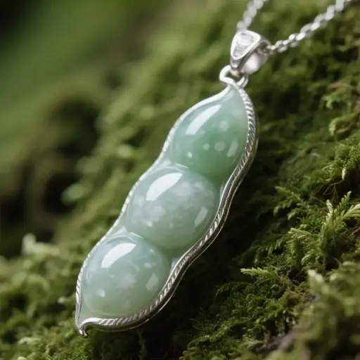 玉石四季豆吊墜項鏈