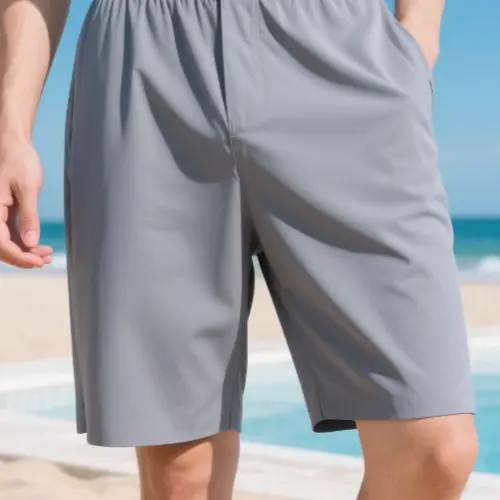 休閒冰絲高腰深襠五分褲男