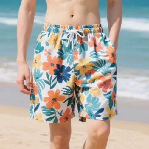 夏季薄款寬鬆沙灘褲短褲男