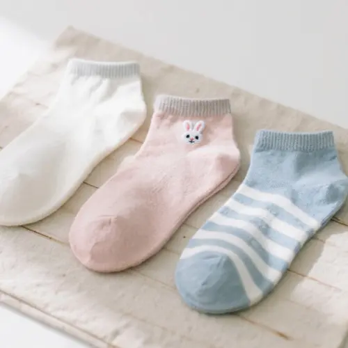 日系可愛簡約休閒短棉襪