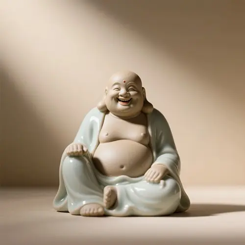 陶瓷彌羅佛大肚笑佛擺件