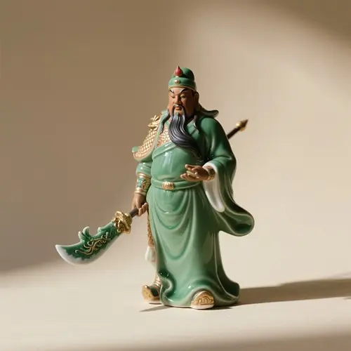 陶瓷關公關羽關二爺佛像擺件