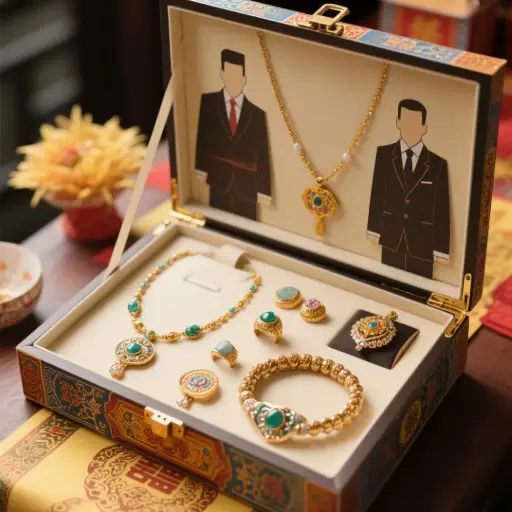 祭祖紙扎高檔男士首飾套盒