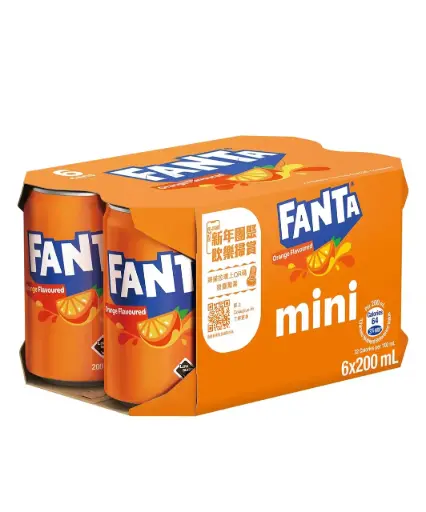 芬達橙汁汽水迷你罐200ml×6瓶