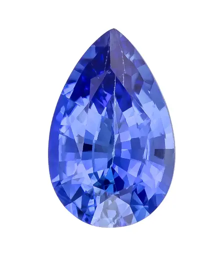 0.90 克拉透亮藍色藍寶石寶石，梨形，7.6 x 4.8 毫米，濃郁藍色