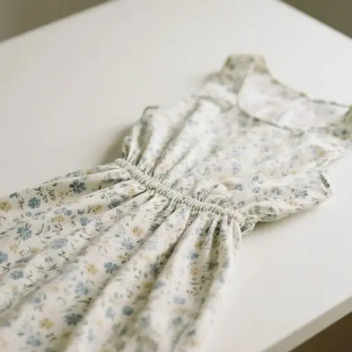 鬆緊腰碎花連身裙