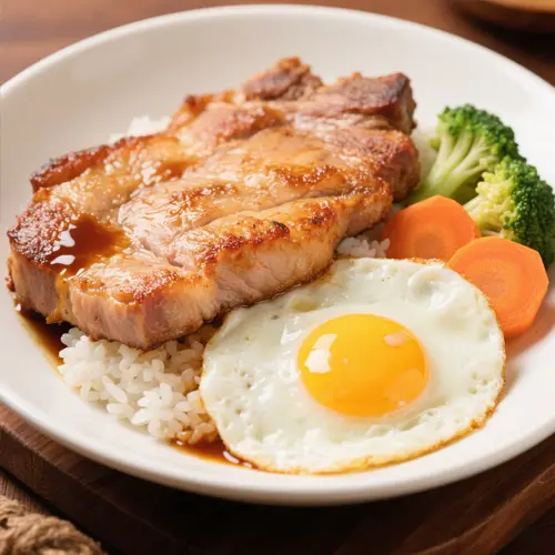 豬扒煎蛋飯