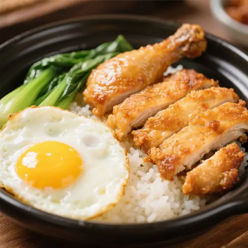 雞扒煎蛋飯