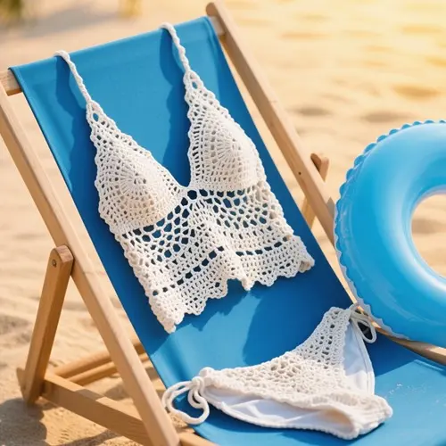 鏤空鉤針編織比基尼罩衫