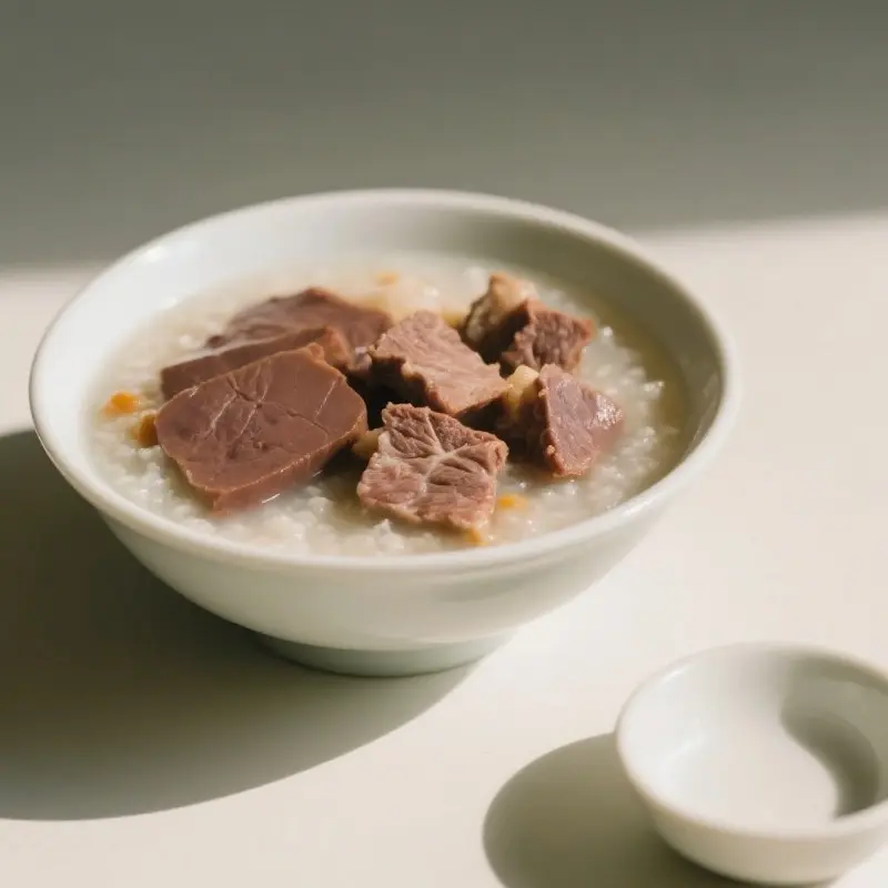 豬紅牛肉粥