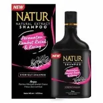 NATUR SHAMPOO ARGAN PERAWATAN RAMBUT RUSAK & KERING (140ml)