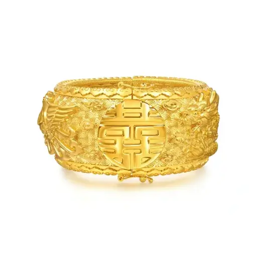 「龍鳳呈祥」999.9 足金手鐲