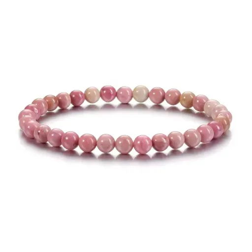 天然紅紋石手鍊4 毫米粉紅寶石療癒水晶手鍊