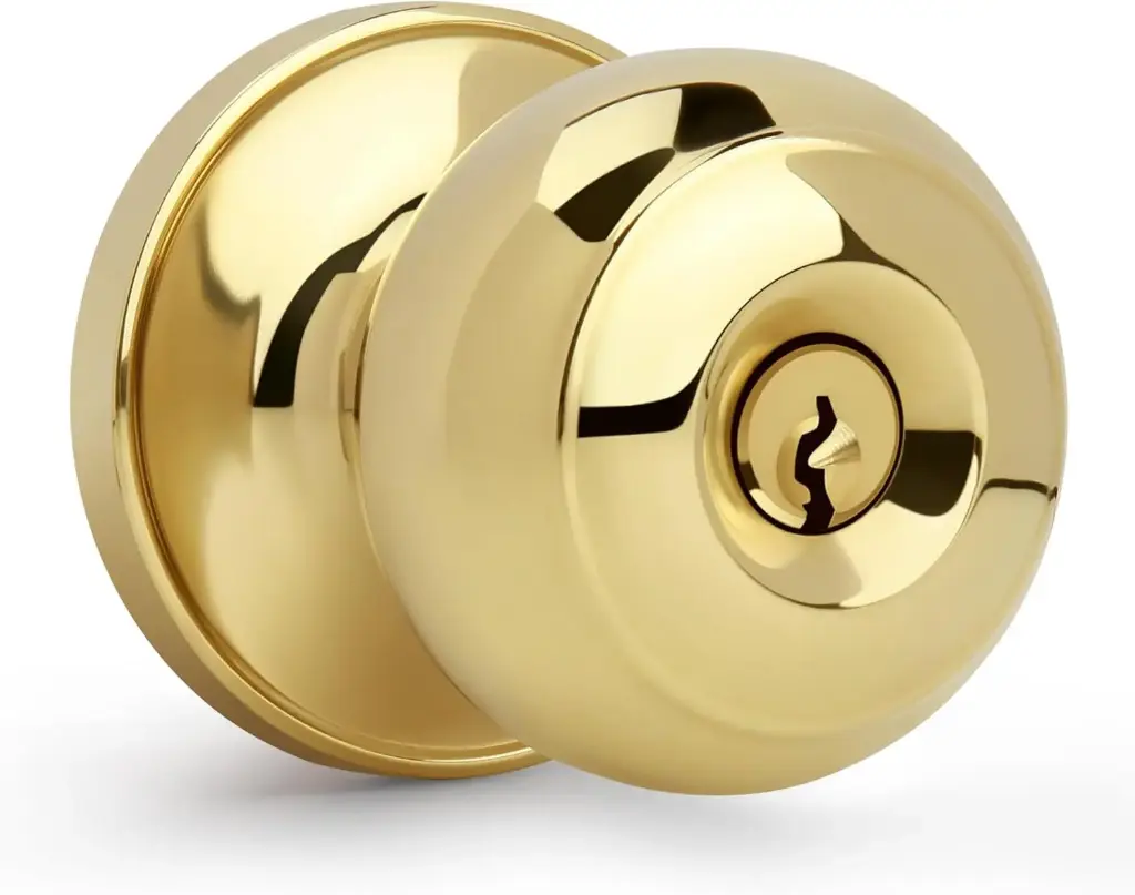 平板球形帶鎖室內門把手