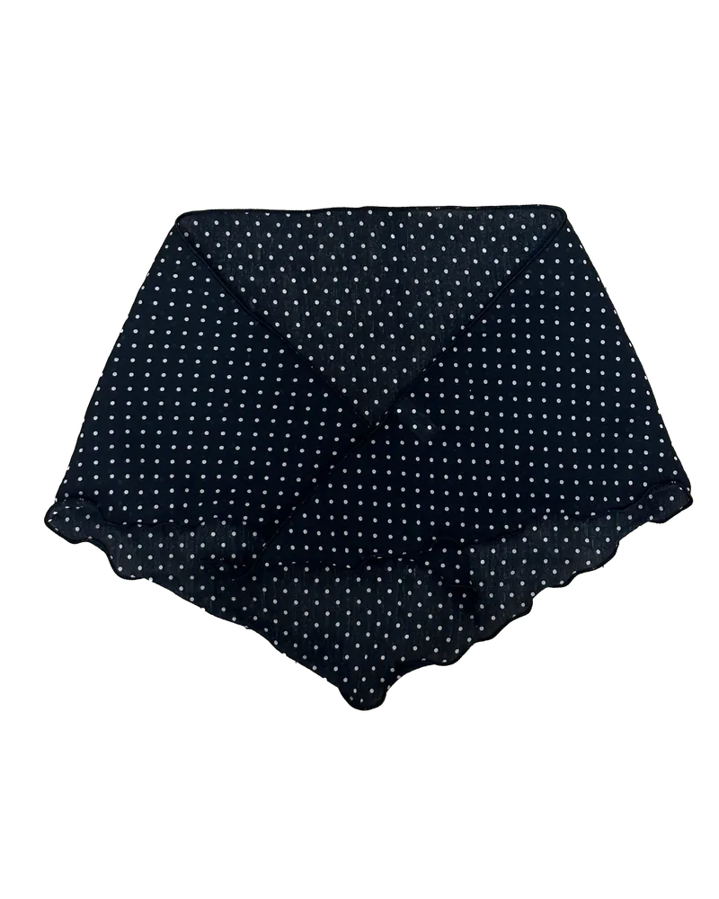 可愛波點微透領巾