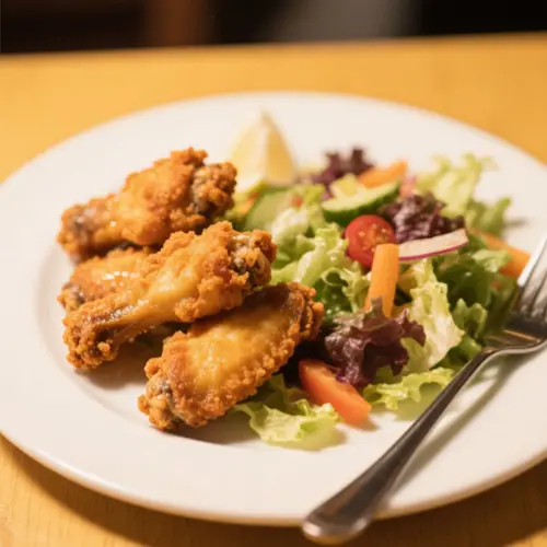 炸雞翼沙律