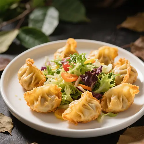 酥炸雲吞沙律